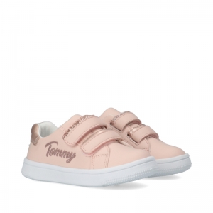 Low cut velcro sneaker pink