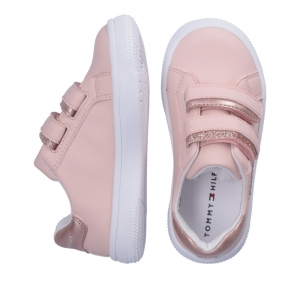Low cut velcro sneaker pink