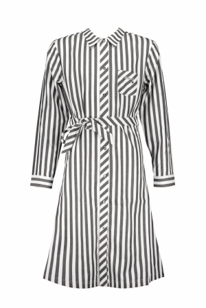 Dress vertical stripe 001 white