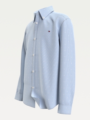 Dotted dobby shirt 0A4 calm blue