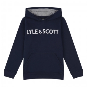 Lyle&scott text hoodie 203 navy blazer