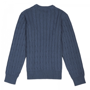 Cable crew knit jumper B71 china blue