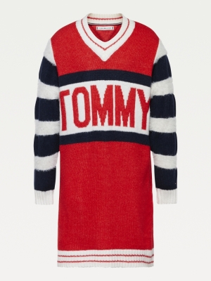 Bold tommy sweater dress XNL deep crimso