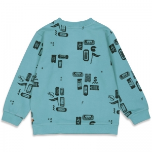 Sweater AOP - ticket to fun blauw