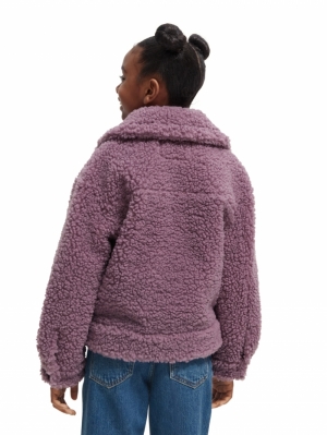 Boxy fit teddy jacket 0503 lavender