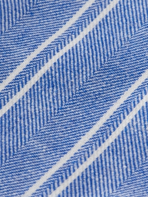 Striped cotton linen blazer 5233 blue strip