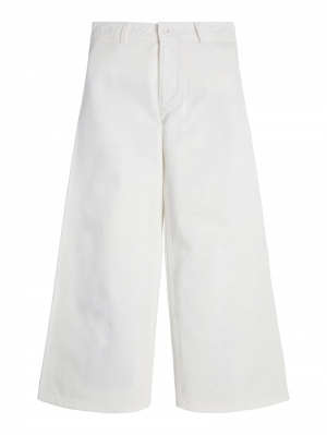 Bull denim culotte pants G018 salt white