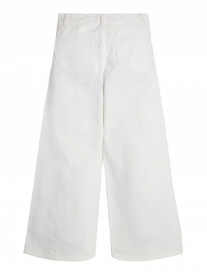 Bull denim culotte pants G018 salt white