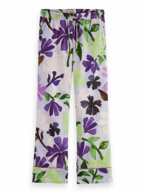 Allover printed wide leg pants 5530 painted fl