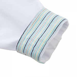 Bodyshirt caspar stripes white-turquoise
