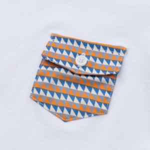 Tshirt triangle white-orange