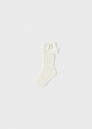 Knit detail socks 086 natural