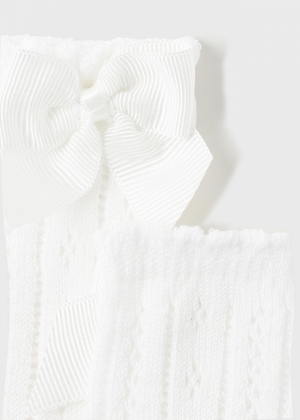 Knit detail socks 087 white