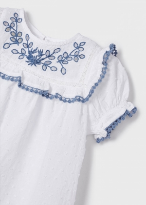 Plumeti embroidered blouse 019 white