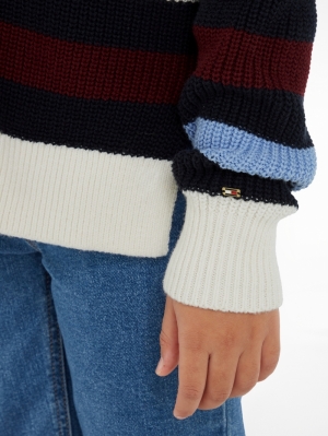 Stripe C-neck sweater 0A5 multicolore