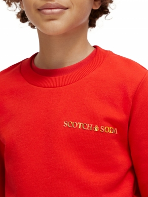 Regular fit logo sweatshirt 6328 radio red