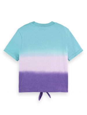 Dip-dye knotted T-shirt 2861 dip dye