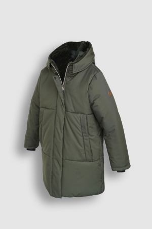 Belvina hooded long jacket 300 army green