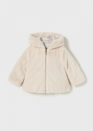 Reversible faux fur jacket 036 stone