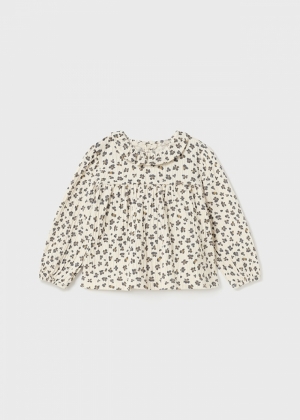 Printed knit blouse 020 chickpea