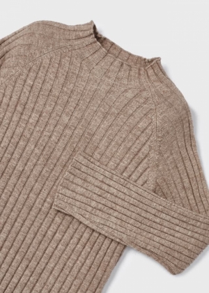 Rib mockneck sweater 033 bright beig