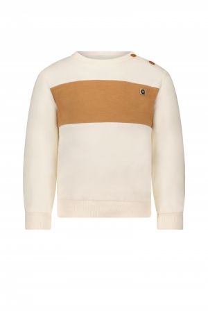 Onno chest panel sweater 003 off white