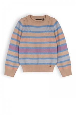 NONO K-Soft girls striped knit 427 sand blush