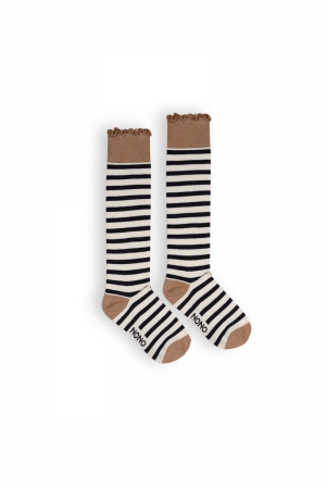 Rivel girls long striped sock 001 snow white