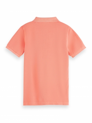 Garment-dyed pique polo 0557 - Neon Cor