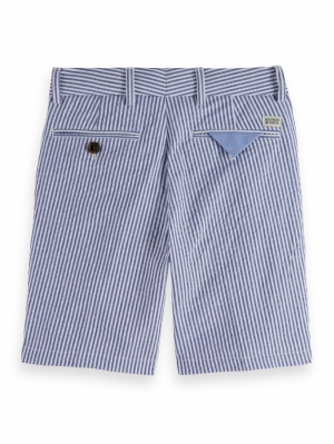 Mid length - Seersucker shorts 5233 - Blue Str