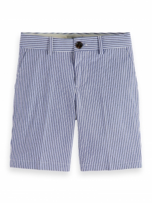 Mid length - Seersucker shorts 5233 - Blue Str