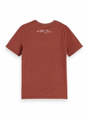 Slim-fit linen blend tshirt 1188 - Terracot