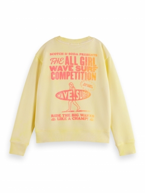 Garment dyed poster sweatshirt 4164 - Sunshine