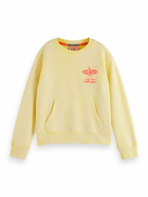 Garment dyed poster sweatshirt 4164 - Sunshine