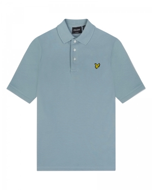 Plain polo shirt A19 slate blue
