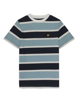 Stripe t-shirt A19 slate blue