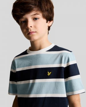Stripe t-shirt A19 slate blue