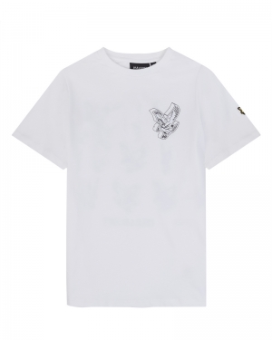 3D eagle graphic tshirt 626 white