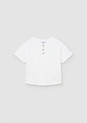 Combined linen shirt 081 white