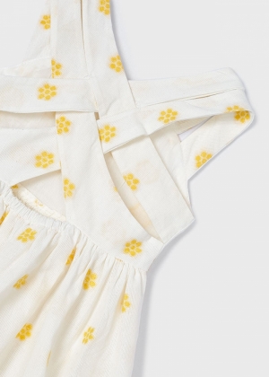 Jacquard flower dress 094 cream