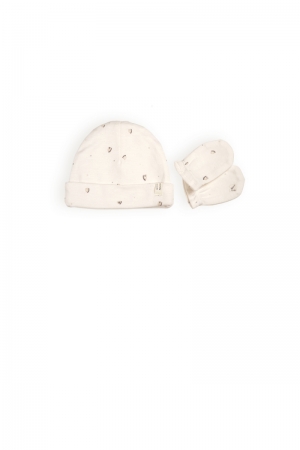 Baby Hat & Gloves set  021 AOP grey