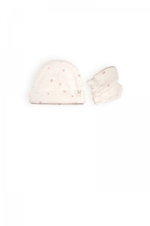 Baby Hat & Gloves set  245 AOP pink