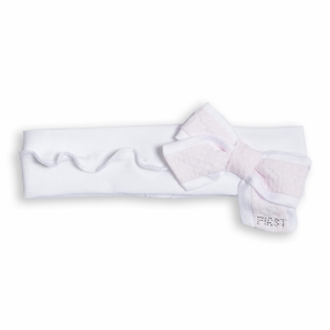 Hairband XL bow 0104 whi-pink