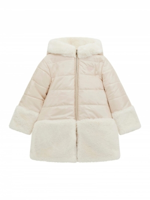 HOODED NYLON&FUR REVERS JACKET G012 CREAM WHIT