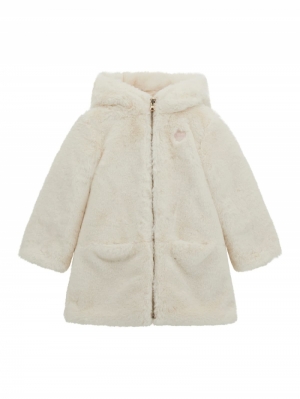 HOODED NYLON&FUR REVERS JACKET G012 CREAM WHIT