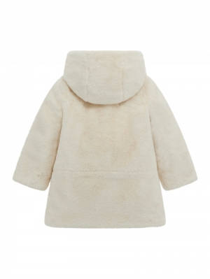 HOODED NYLON&FUR REVERS JACKET G012 CREAM WHIT