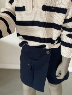 STRIPE HALF ZIP SWEATER 0A8 Blue Stripe