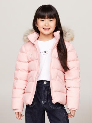 ESSENTIAL DOWN FUR HOOD JACKET TJX Soft Rose