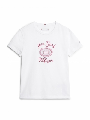 HILFIGER NY FOIL REG TEE SS YBR White