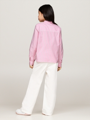 RUFFLE COLLAR BLOUSE LS 0D1 Pink / Opti